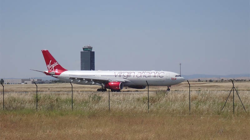 Airbus A330 de Virgin Atlantic que quedará aparcado en el aeropuerto de Ciudad Real